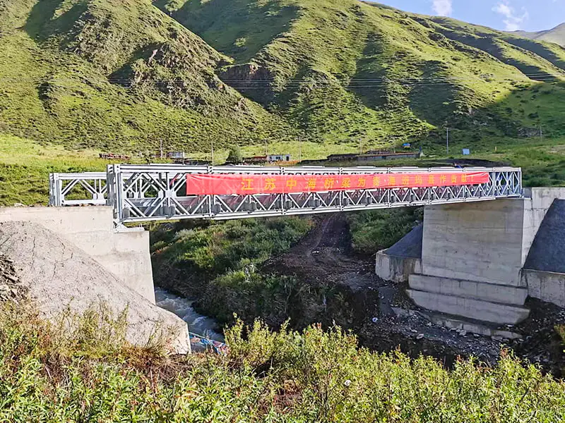 CB 100 Bailey Bridge สะพานเบลีย์เสริมสังกะสีชั้นเดียวสองแถว