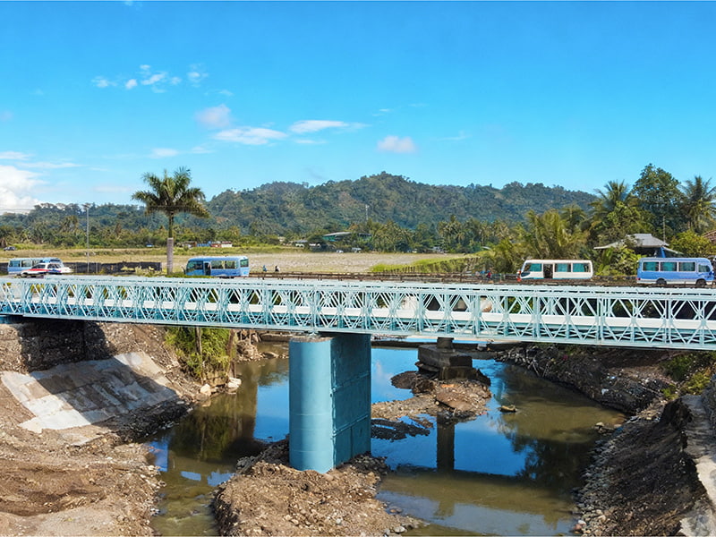 สะพานเบลีย์ CB 200 สะพานเบลีย์เสริมชั้นเดียวสองชั้นยาว 48 เมตร
